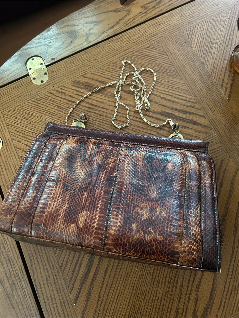 Vintage Genuine Cobra Snakeskin Crossbody Bag - Picture 13 of 16